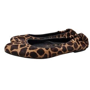 Donald Pliner 6.5 Boli Leopard Calf Hair Ballet Flat Casual Career Elastic